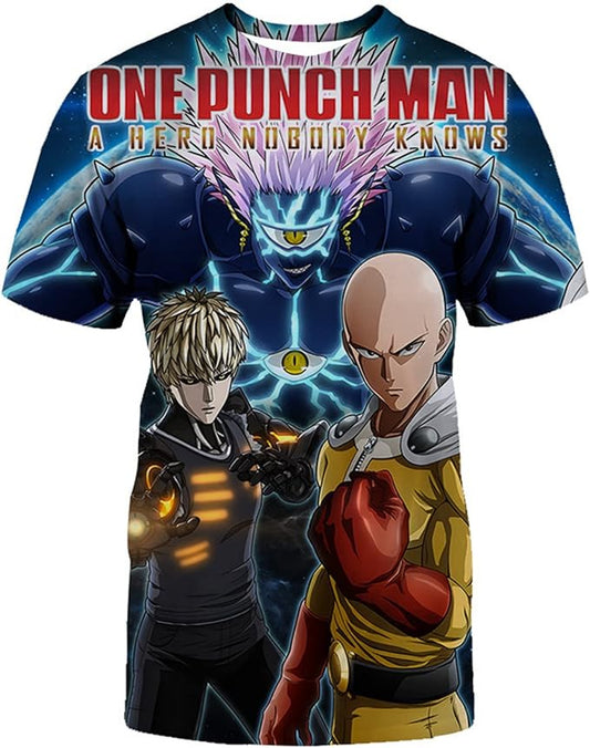 One Punch Man T-shirt One Punch Man A Hero Nobody Knows T-shirt Blue Unisex