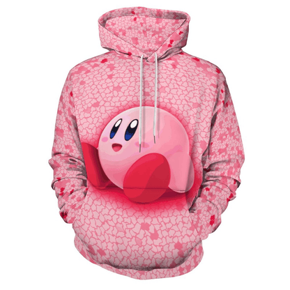 Kirby Hoodie Kirby Game Character Graphic Hoodie Pink Unisex