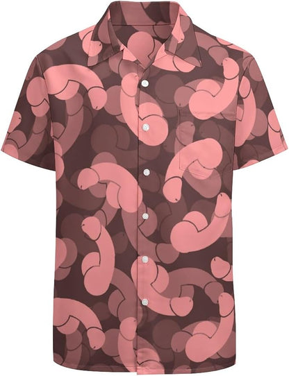 Funny Hawaii Shirt Funny Pnis Male Pattern Hawaiian Shirt Pink Unisex