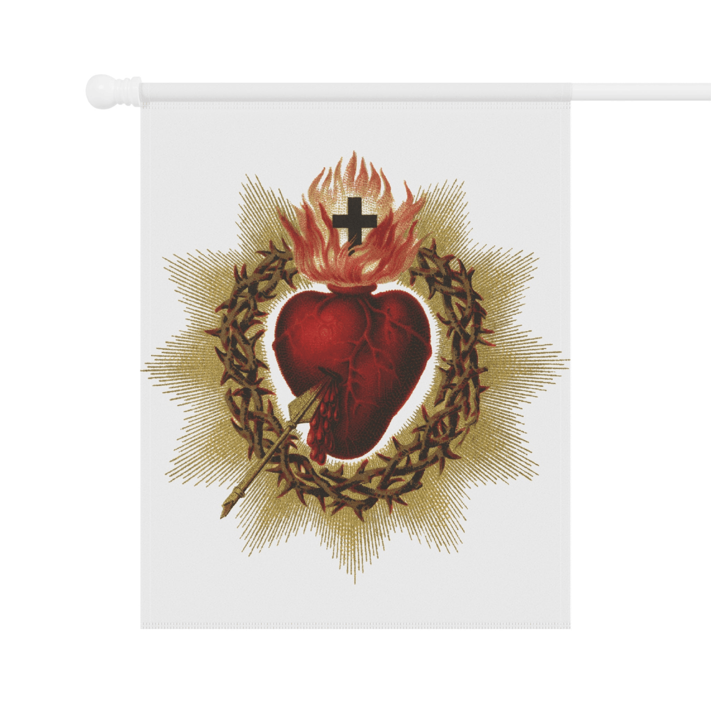 Jesus Flags Sacred Heart Of Jesus Graphic Flag White Red