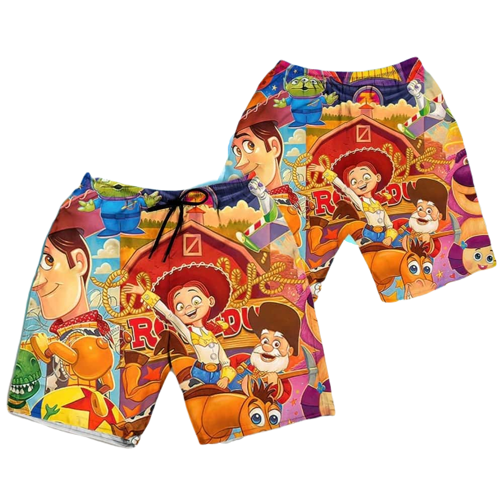 Toy Story Shorts DN Toy Story Characters Pattern Beach Shorts Colorful