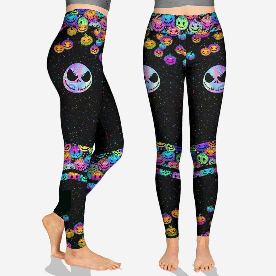 TNBC Leggings Jack Skellington Pumpkin Pattern High Waisted Legging Black For Women