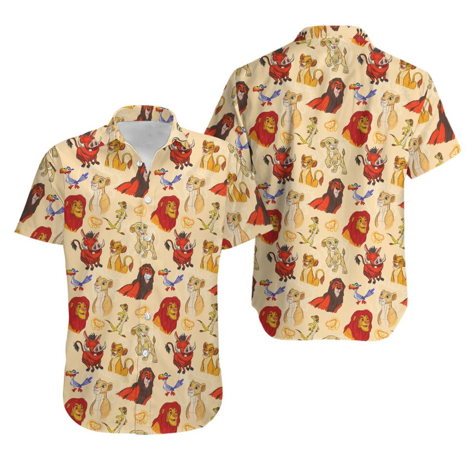 LK Hawaii Shirt DN LK All Characters Pattern Hawaiian Shirt Yellow Unisex