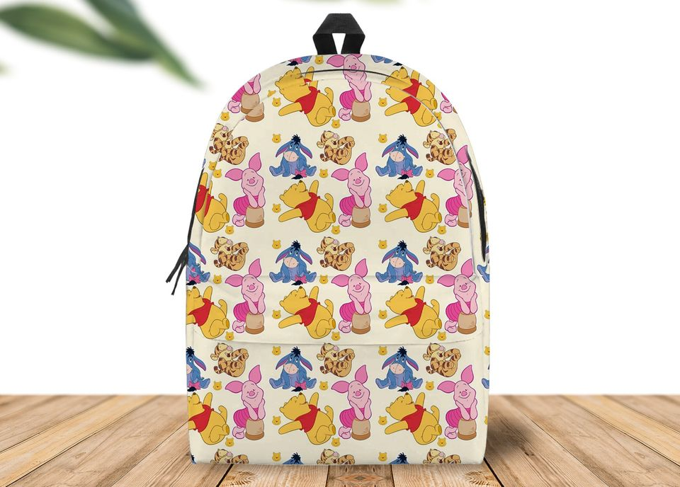 WTP Backpack DN Cute WTP Piglet Eeyore Tigger Pattern Backpacks Colorful