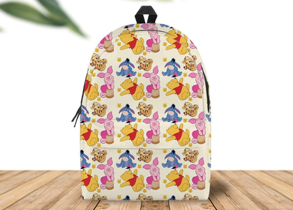 WTP Backpack DN Cute WTP Piglet Eeyore Tigger Pattern Backpacks Colorful