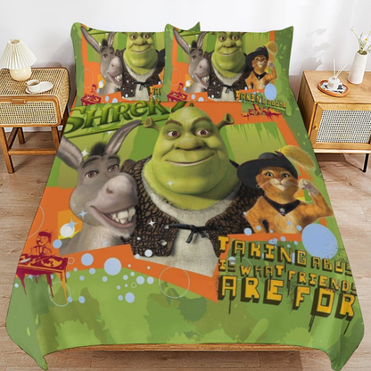 Shrek Bedding Set Taking Abuse Is What Friends Are For Duvet Covers Green Unique Gift