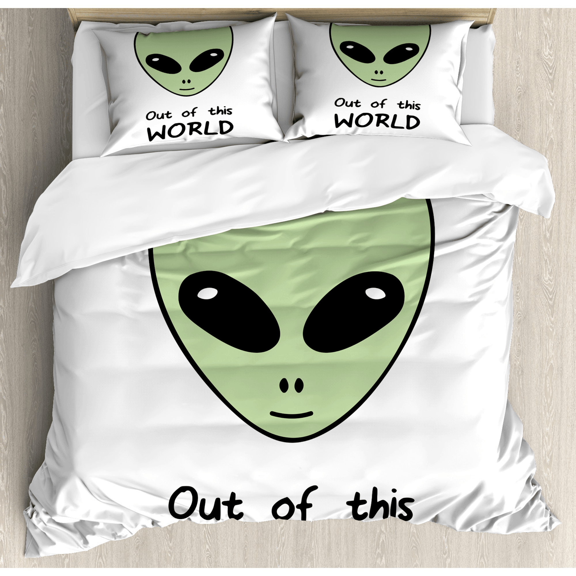 Alien Bedding Set Alien Out Of This World Duvet Covers White Unique Gi ...