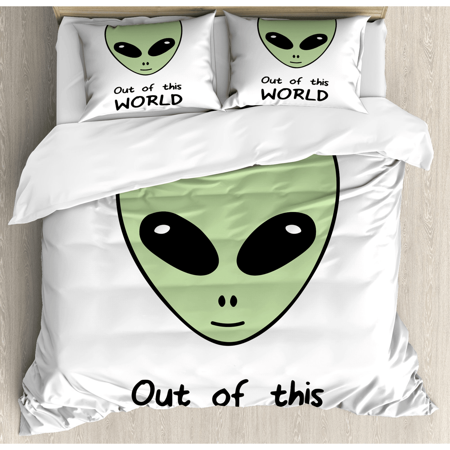 Alien Bedding Set Alien Out Of This World Duvet Covers White Unique Gift