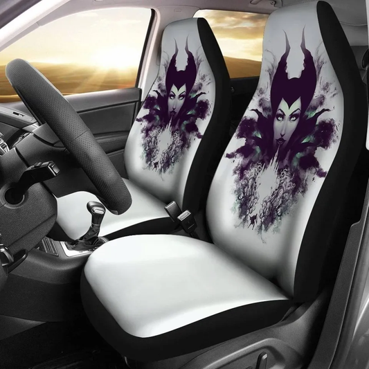 Maleficent Car Seat Covers DN Villain Maleficent Art Seat Covers Black White