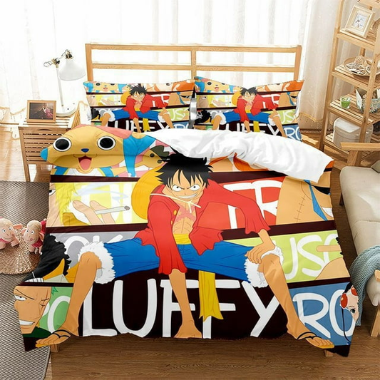 One Piece Bedding Set One Piece Characters Names Pattern Duvet Covers Colorful Unique Gift