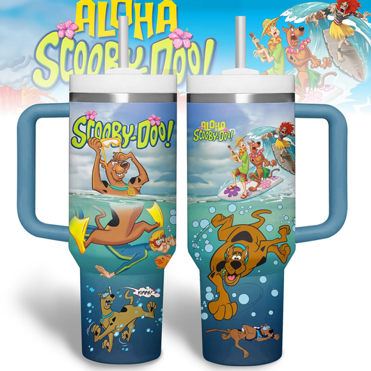 Scooby Doo 40 Oz Tumbler Aloha Scooby Doo Swimming Tumbler 40 Oz Blue