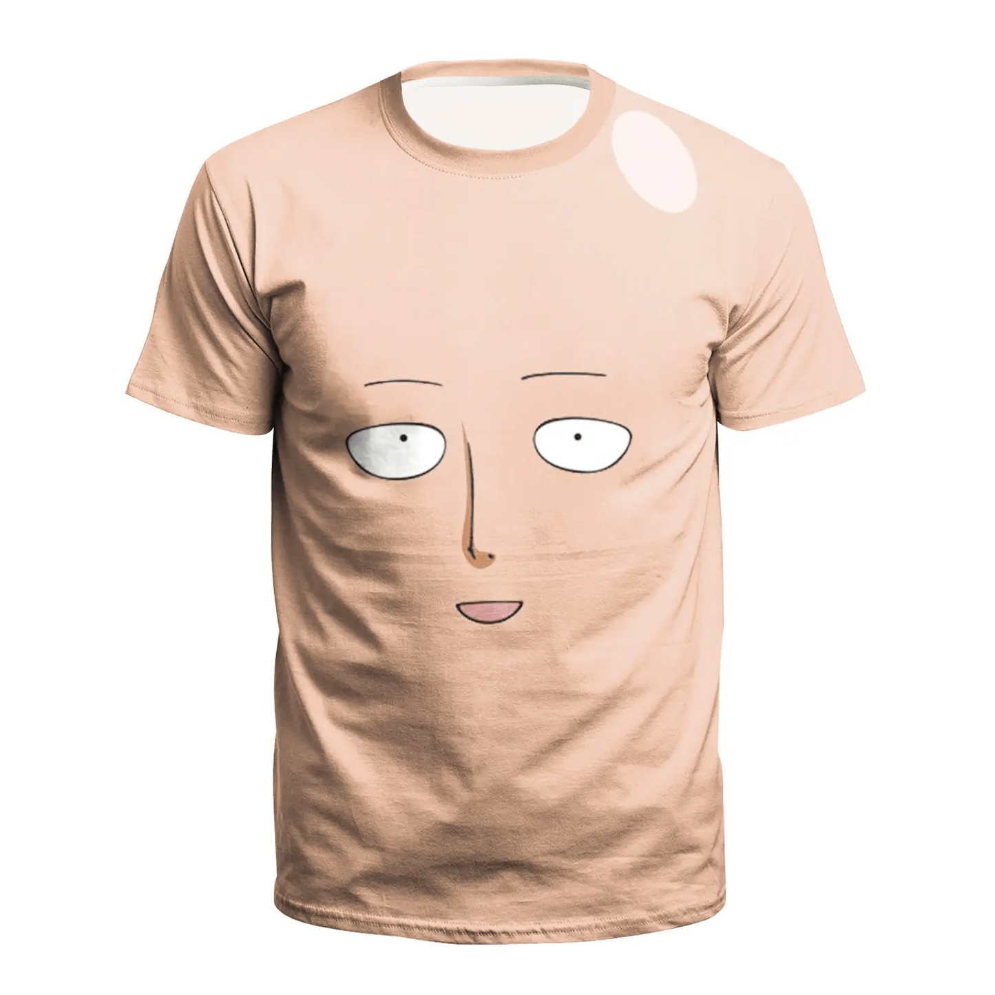 One Punch Man T-shirt Saitama Bald Head Face I'm Ok T-shirt Pink Unisex