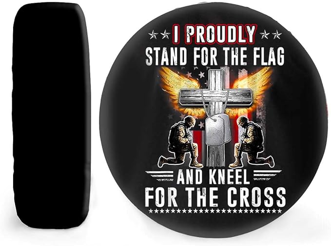 Veteran Spare Tire Cover I Proudly Stand For The Flag Tire Covers Black