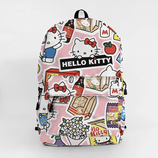 Hello Kitty Backpack Hello Kitty Snacks Pattern Backpacks Colorful