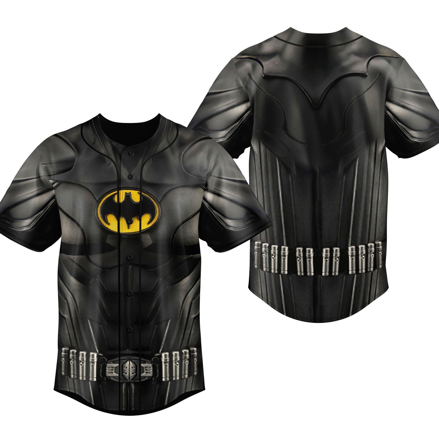 DC Jersey DC Batman Body Suit Armor Leather Costume Black Jersey Shirt DC Baseball Jersey Batman Baseball Jersey