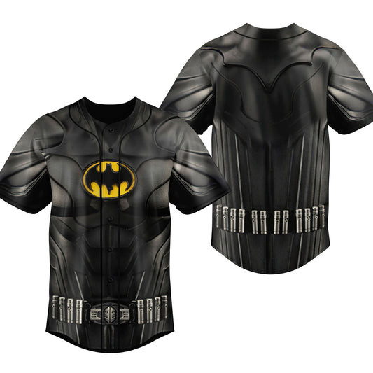 DC Jersey DC Batman Body Suit Armor Leather Costume Black Jersey Shirt DC Baseball Jersey Batman Baseball Jersey