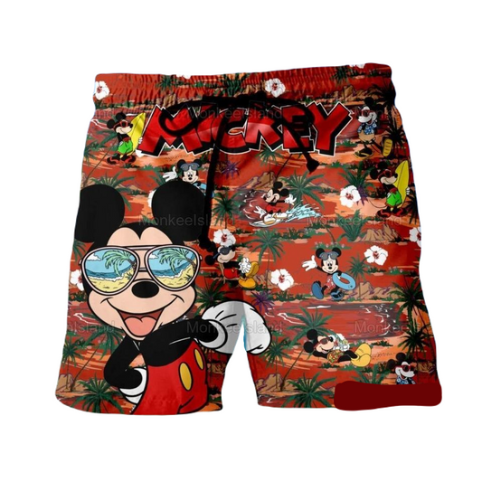 MM Shorts DN MM Summer Tropical Pattern Beach Shorts Red