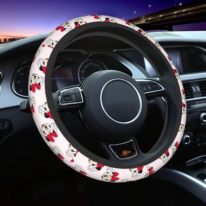 Minnie Steering Wheel Cover Minnie Saying Hi Pattern Driving Wheel Cover Pink