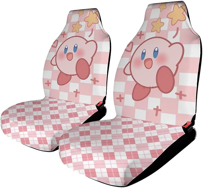 Kirby Car Seat Covers Kirby And Star Square Pattern Seat Covers Pink