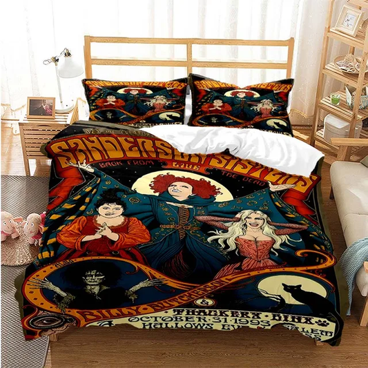 Hocus Pocus Bedding Set Sanderson Sisters Back From The Dead Duvet Covers Colorful Unique Gift