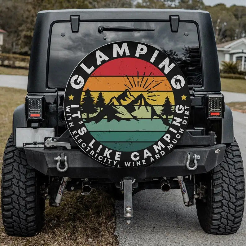 Camping Spare Tire Cover Glamping It's Like Camping Tire Covers Colorful