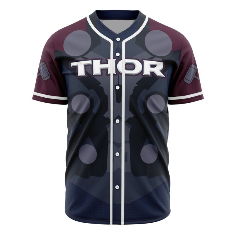 Marvel Jersey Marvel Avengers Hero Thor God Of Thunder Armor Costume Jersey Shirt Marvel Baseball Jersey Thor Baseball Jersey For Men