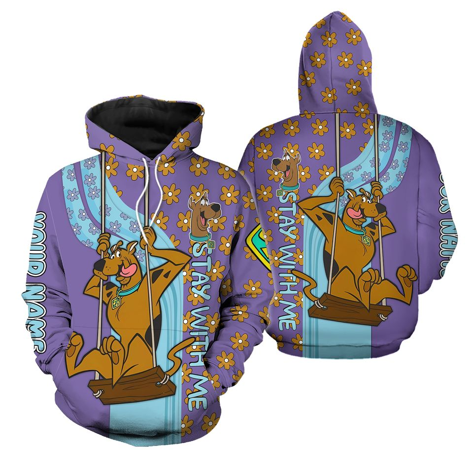 Scooby Doo Hoodie Scooby Doo Stay With Me Hoodie Purple Blue Unisex