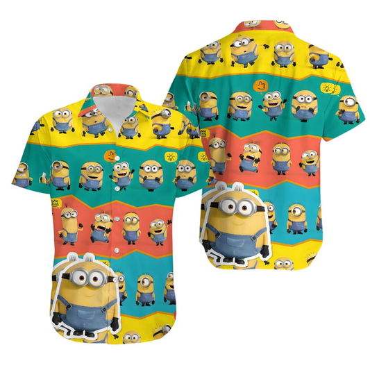 Minions Hawaii Shirt All Of Minions Graphic Pattern Hawaiian Shirt Colorful Unisex