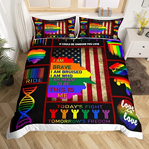 LGBT Bedding Set I Am Bvave I Am Bruised This Is Me Duvet Covers Colorful Unique Gift