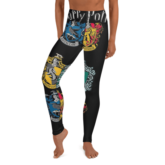 HP Leggings HP Hogwarts House Emblem Pattern High Waisted Legging Colorful For Women