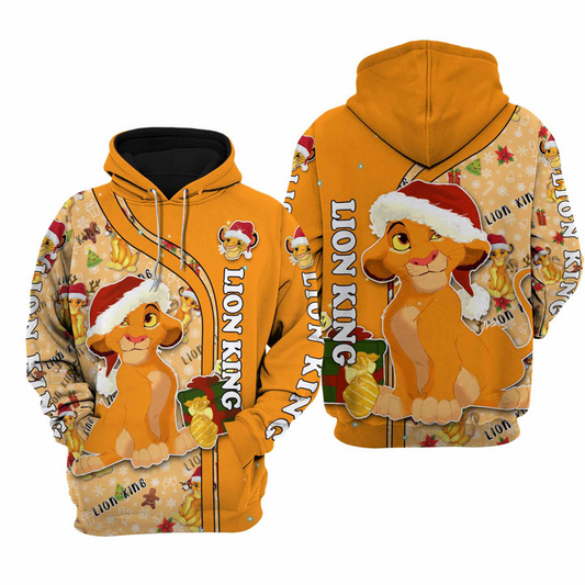 LK Hoodie DN LK Simba With Christmas Gifts Pattern Hoodie Orange Unisex