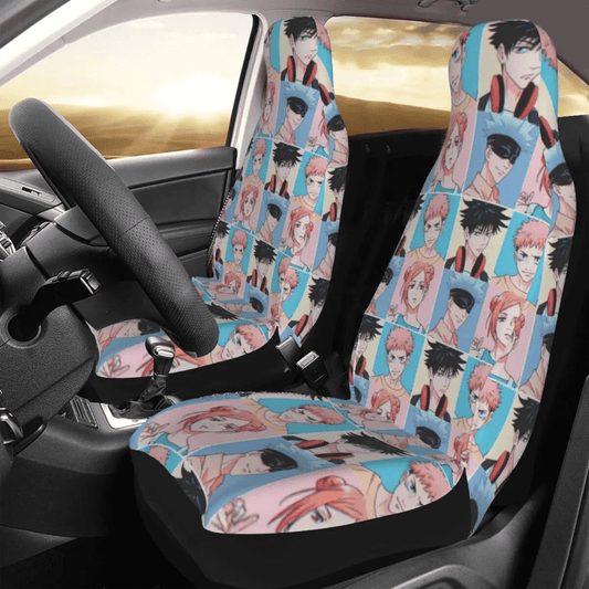 Jujutsu Kaisen Car Seat Covers Jujutsu Kaisen Characters Pattern Seat Covers Colorful