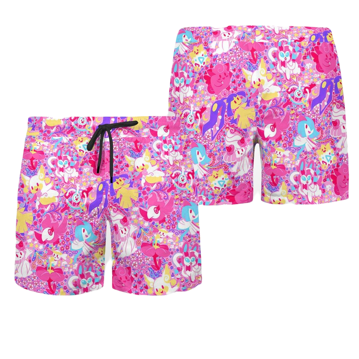 PKM Shorts All Of Pink PKM Pattern Beach Shorts Pink