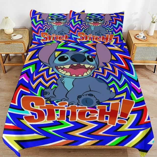 Stitch Bedding Set DN Stitch Graphic Chevron Pattern Duvet Covers Colorful Unique Gift