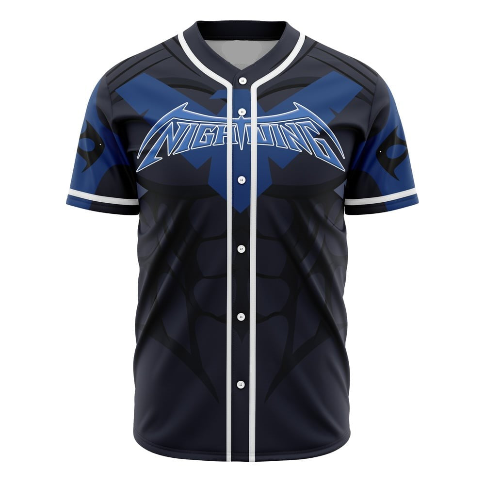 DC Jersey Nightwing DC Comics Suit Costume Blue Black Jersey Shirt DC Baseball Jersey Nightwing Baseball Jersey