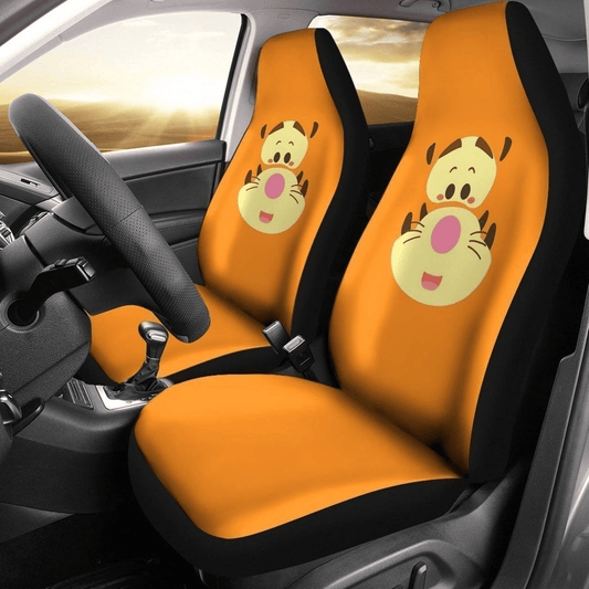 WTP Car Seat Covers DN Tigger Face Detail Graphic Seat Covers Orange