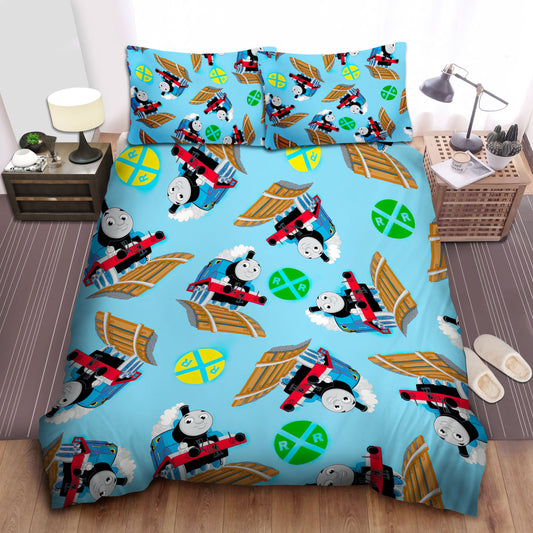 Thomas Train Bedding Set Thomas Train Character Pattern Duvet Covers Blue Unique Gift