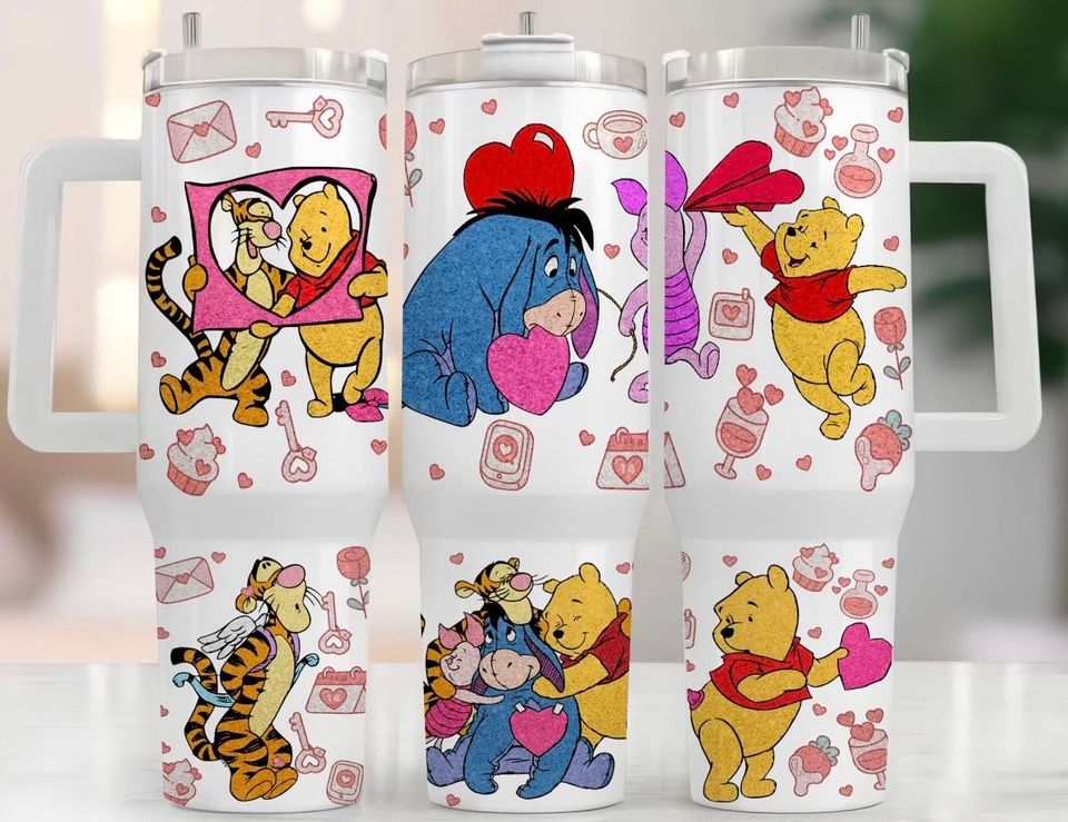 WTP 40 Oz Tumbler WTP Friends Heart Love Valentine Tumbler 40 Oz Colorful