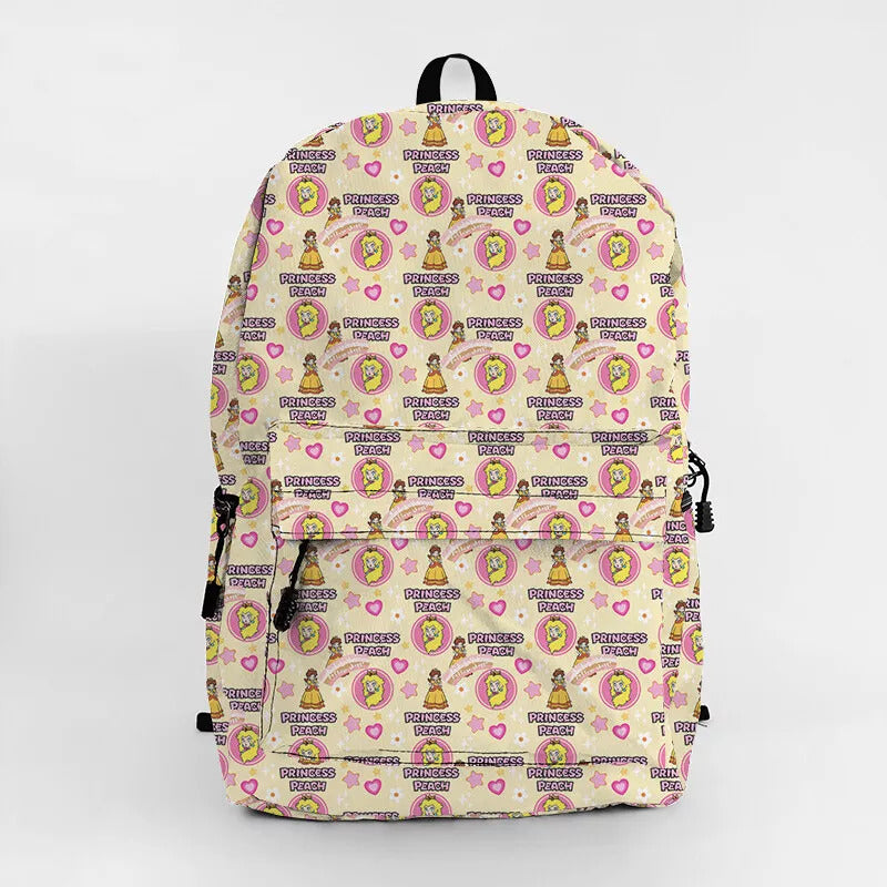 Mario Backpack Princess Peach And Daisy Pattern Backpacks Yellow