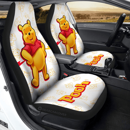 WTP Car Seat Covers DN Pooh Graphic Character Pattern Seat Covers White Yellow