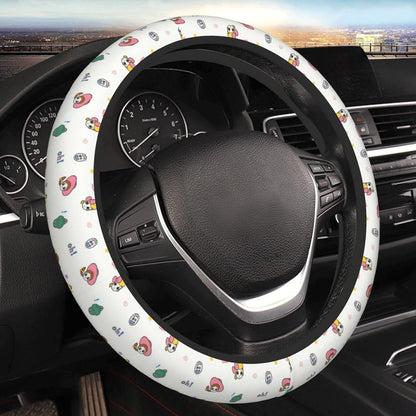 Toy Story Steering Wheel Cover Toy Story Characters Head Chibi Style Driving Wheel Cover White