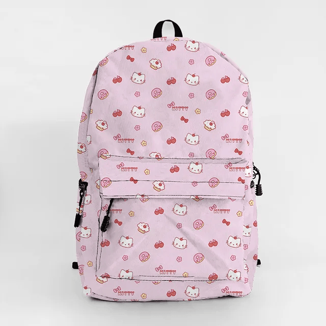 Hello Kitty Backpack Hello Kitty Cupcake Donut Pattern Backpacks Pink ...