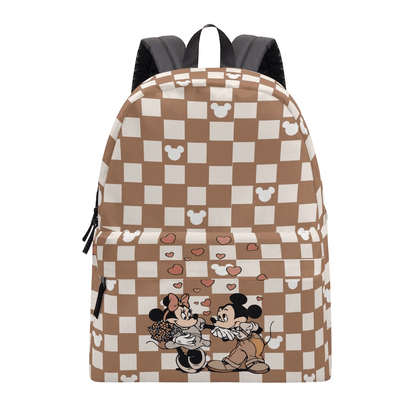 DN Backpack DN Minnie And MM Square Pattern Backpacks White Brown