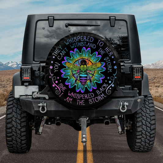 Hippie Spare Tire Cover She Whispered Back I Am The Storm Tire Covers Black Green