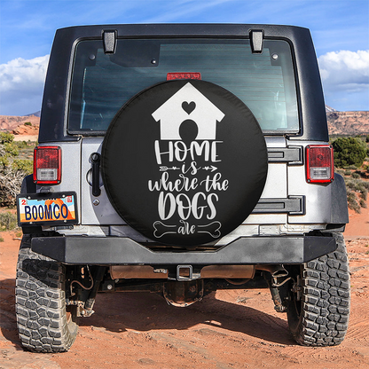 Dog Spare Tire Cover Home Is Where The Dogs Are Tire Covers Black White