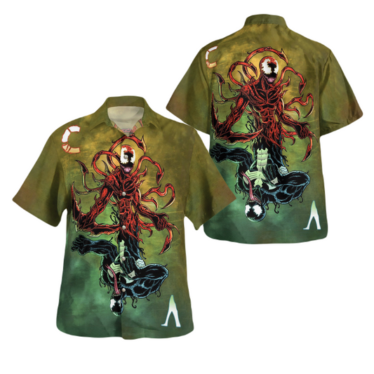 Venom Hawaii Shirt DN Venom And Carnage Graphic Hawaiian Shirt Green Unisex