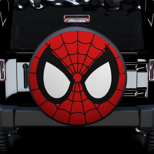 Spiderman Spare Tire Cover MV Spiderman Mask Detail Costume Tire Covers Red