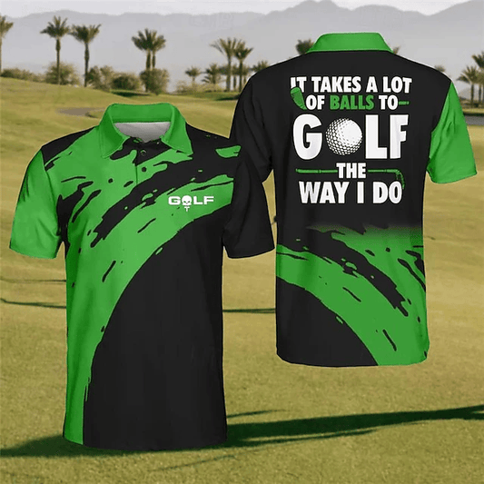 Golf Polo Shirt Golf The Way I Do Golf Shirts Black Green For Men