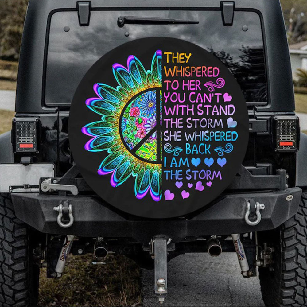 Hippie Spare Tire Cover Hippie Flower They Whispered To Her Tire Covers Colorful