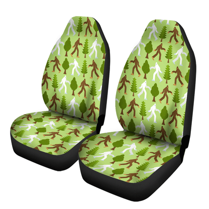 Bigfoot Car Seat Covers Bigfoot Sasquatch In Forest Pattern Seat Covers Green